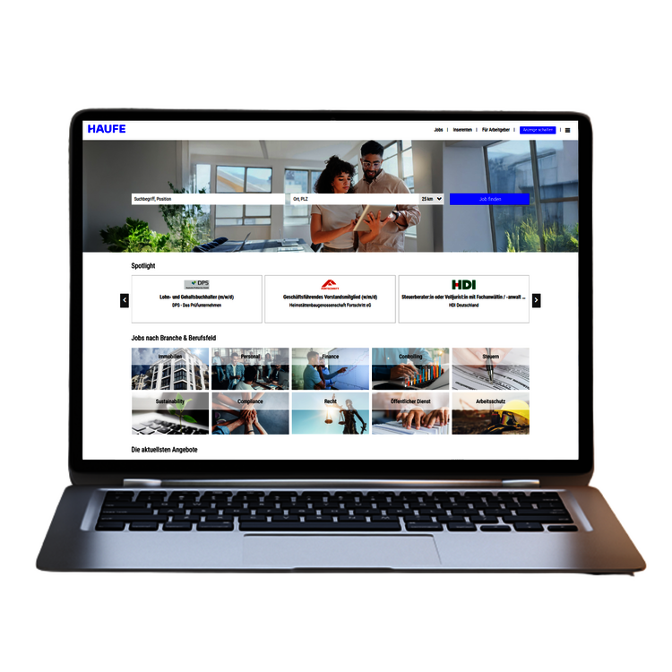 Screenshot Website Haufe Stellenmarkt