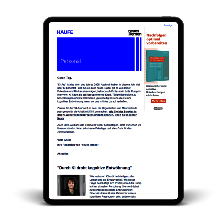 Landing Page Newsetter neues lernen