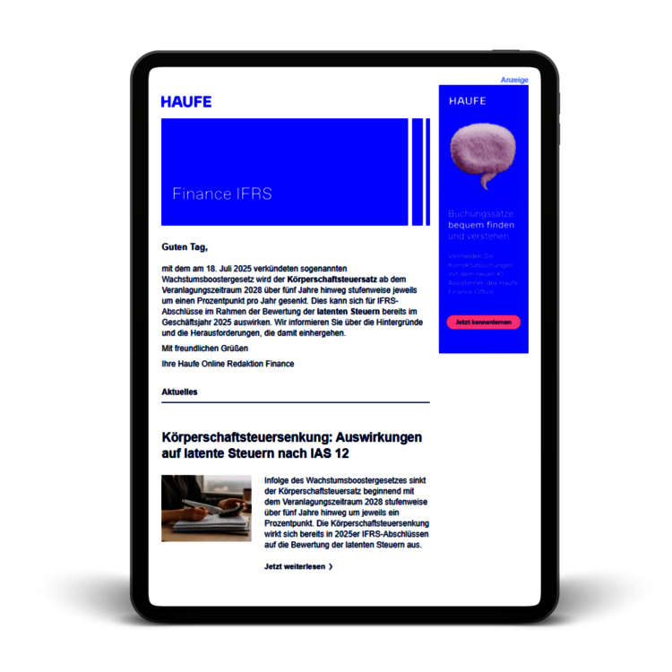 Landing Page Newsletter IFRS