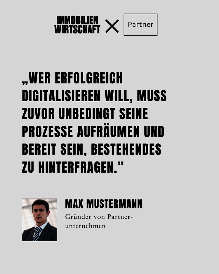 Social Media Werbeformat LinkedIn Immobilienwirtschaft Steile These